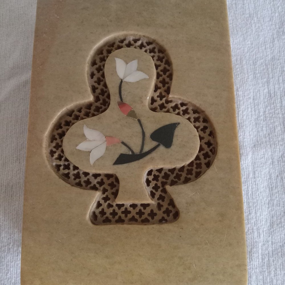 MARBLED TRINKET/JEWELRY BOX FROM INDIA